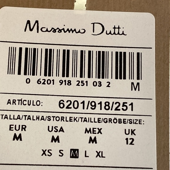 NWT. Massimo Dutti White Cotton Ribbed Fabric Fitted Top. Size M. - Picture 8 of 11